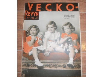 Vecko Revyn 11 1941 prinsessan Birgitta & Christina omlaget,Bandy Slottsbron