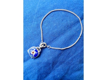 Vintage armband 835 silver – emalj Edelweiss & alpklocka – Trachtenschmuck