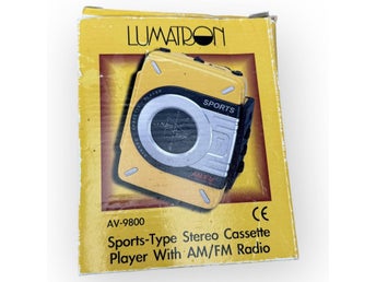 Lumatron AV-9800 Vintage Bärbar Kassettbandspelare AM/FM Radio Gul Freestyle