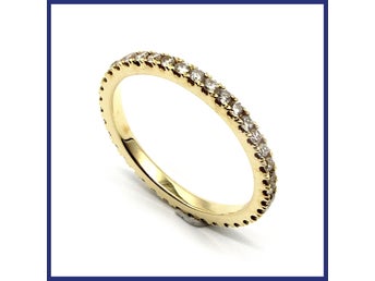 Ring, 18K guld, allians, naturliga briljantslipade diamanter (0,6ct, stl 16,1mm)