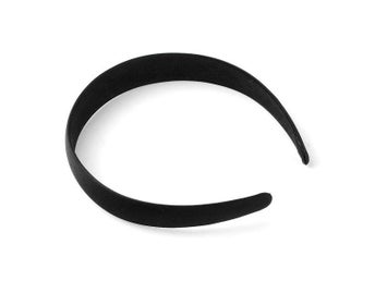 Svart tygklädd diadem c:a 15 mm. bred