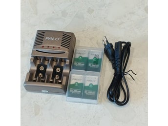 4st 9V NiMH uppladdningsbart batteri + smart snabbladdare med indikatorlampa