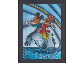 Walt Disney. Vykort i A6 format. Tecknat motiv som är holografiskt.