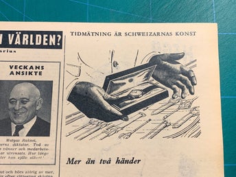 Retro-annons ”Tidmätning är schweizarnas konst” från 1953