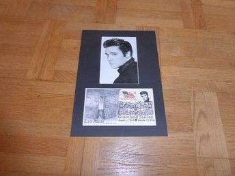 Elvis Presley fotografi och USA kuvert med passepartout