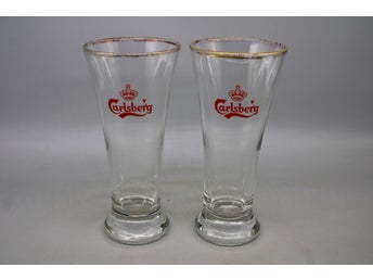 2st Vintage Carlsberg ölglas