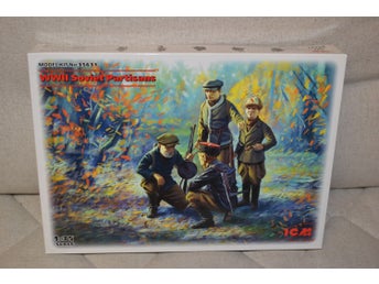 WWII Soviet Partisans 4st Figurer Sovjetunionen WW2 1:35 Plastbyggsats ICM Ny