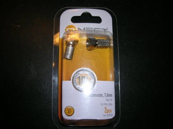 Antenn F-kontakt 7mm Tvist on 2-pack