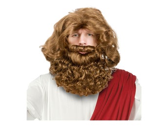 Jesus Perukset Peruk och Skägg Maskerad Halloween O/S Ny