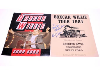 Boxcar Willie souvenir tour programmes 1981 and 1985-1981 programme signed-128g