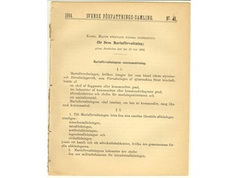 SFS 1884-41. Instruktion för Marinförvaltningen