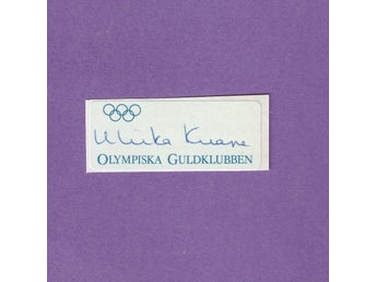 Autograf Olympiska guldklubben Ulrika Knape OS 1972