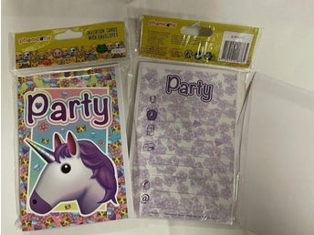 10 st Inbjudningskort / Unicorn