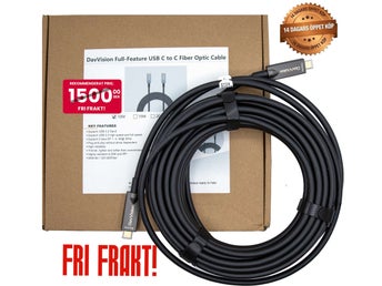 NY DaVision glasfiber USB-C videokabel 10 m/ 4K@60 Hz, 10 Gbit/s, 60 W PD, USB