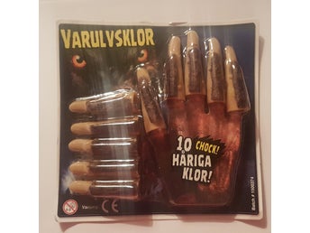 Varulvskor 10 Håriga Klor Varulv Klor Häxa Halloween Werewolf Maskerad Helt Nya!