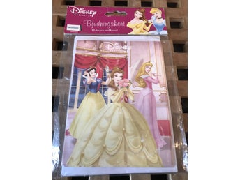 10 inbjudningskort med kuvert Disney Prinsess kalaskort