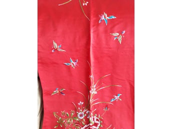 FEST sjal siden HANDBRODERAD folklore