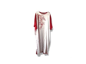 SHEIN röd, vit klänning, storlek XL Kaftan & Jalabiya