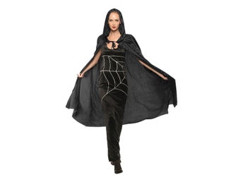 Sammetscape Svart Maskerad Halloween Ny