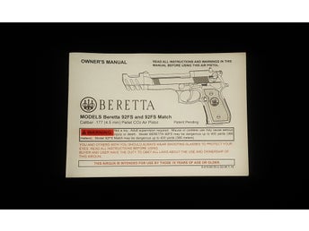 Manual Instruktionsbok Luftpistol Beretta 92 FS Umarex 4,5 mm Pellet Diabolo