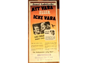 Filmaffisch original. Att vara eller icke vara. Carole Lombard
