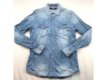 Replay Jeansskjorta Western med logotyp - Storlek S