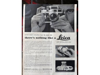 Leica M3 35 mm kamera annons vintage 1956