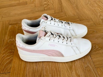 Puma sneakers vita/rosa, storlek 37,5