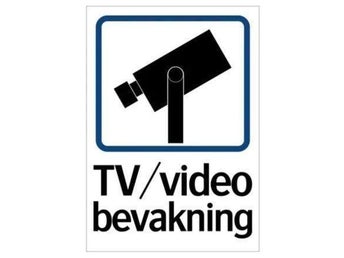 TV/Videobevakning 2 st dekaler 15x20 cm motverkar tjuvar och inbrott.