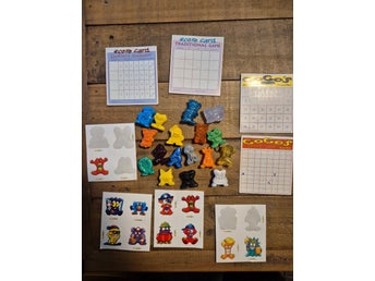 Gogo's Crazy Bones retro paket – figuriner, klistermärken & check-listor 90-tal