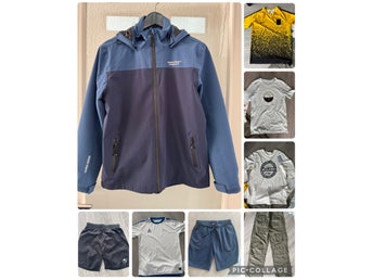Klädpaket med jacka, t-shirts, shorts och byxor strl 164