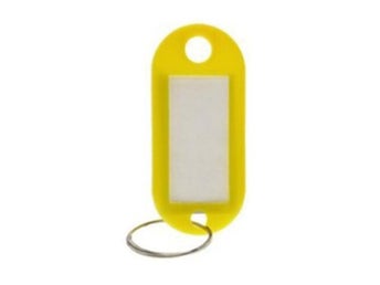Nyckelring med namnbricka [Oval] - Gul - 5-pack