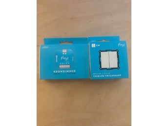 Plejd Trådlös Tryckknapp WPH-01-EW och Krondimmer DIM-02
