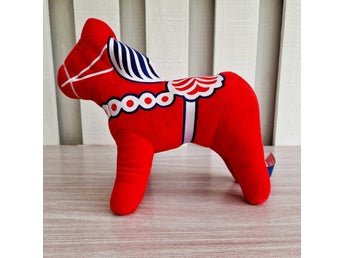 Leksands Knäckebröd Red Blue Dala Horse Plush Toy Soft Stuffed Animal