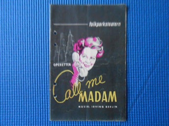 Program Operetten Call me Madam 1960 Folkparksteatern
