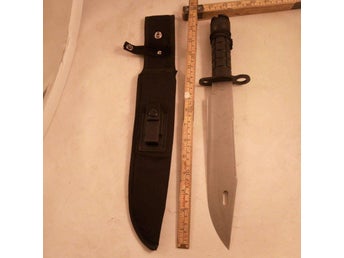 Jaktkniv med fodral svart hk 2236 s