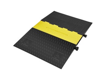 Rubber Cable Protector Ramp 114.5x80x5 cm, 5-Channel 10t Capacity Heavy Duty