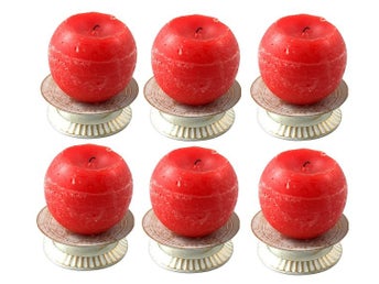 6st Ljushållare utan ljus i vitborstad mässing 9cm*3cm med pigg pris 329kr