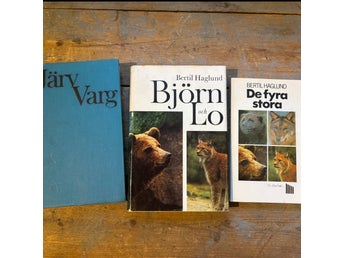 3 böcker svenska rovdjur – Björn Lo Varg Järv – Bertil Haglund