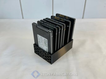 9 x fack 2,5-tums SSD-rack - Svart vertikal öppen NAS & SSD-lagringsram