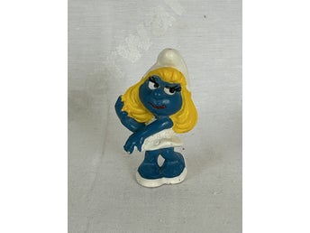 Vintage Smurfan Smurfette Peyo/Bully - äldre PVC-figur - Smurfarna - Retro