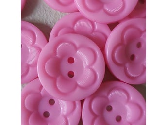 10 rosa knappar i plast - 22 mm