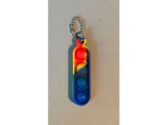 Blå, röd, gul fyra Pop-It Fidget Toy nyckelring Sensorisk Anti stress leksak