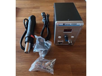 858D Varmluftsstation / Hot Air Rework – BGA, SMD, Mobilreparation – Ny