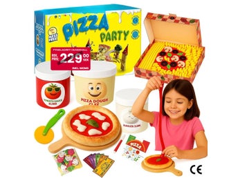 NYTT Roligt DIY Pizza Party Slime Kit | Leksakspizza med redskap