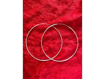 Creoler/Hoops Örhängen 62 mm Äkta 925 Sterling