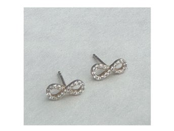 Vackra örhängen, studs, infinity-symbol
