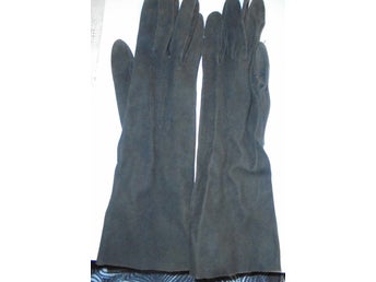 handskar, svart läder, st 6-6,5, vintage