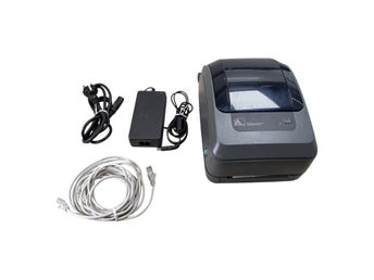 Zebra GX420t Etikettskrivare Termisk USB Seriell Ethernet Med Nätadapter Kabel