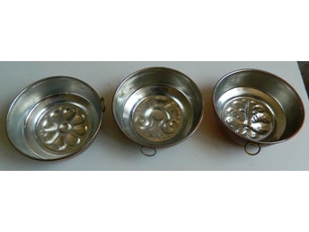 3 kopparformar i